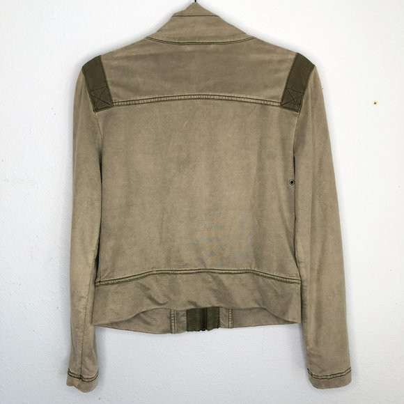 Anthropologie Marrakech Ashland Moto Jacket Green Faux Suede Small - Picture 5 of 5